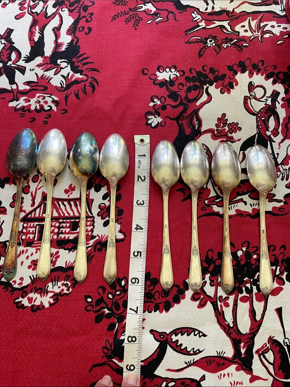 Set of 8 antique William Rogers silver spoons
